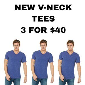 NEW 3 pack unisex/ men women shirt v neck short sleeve 3 shirts great de…